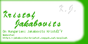kristof jakabovits business card